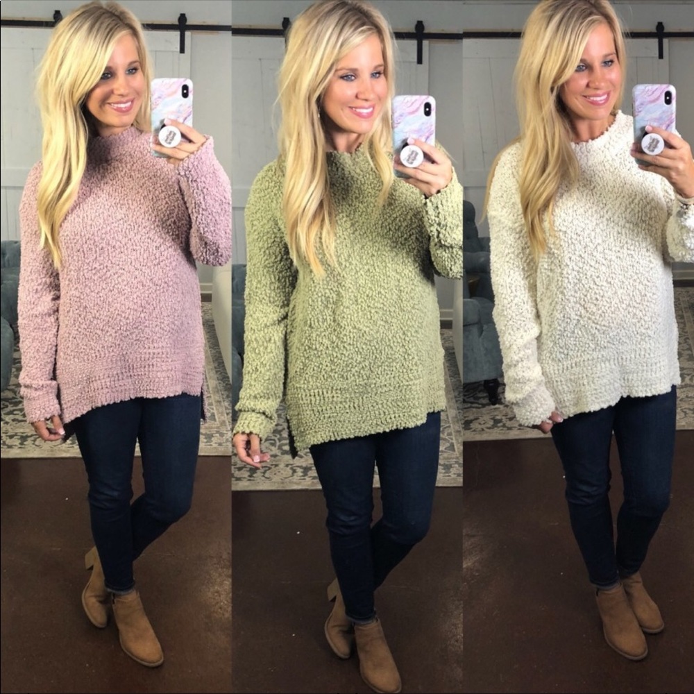 Jules and James popcorn sweater
